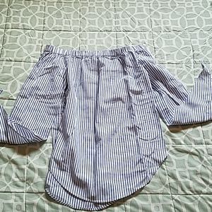 Off Shoulder Striped top